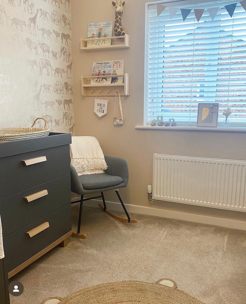 Handmade Nursery Shelf Set: Wooden Bookshelf & Peg Rail