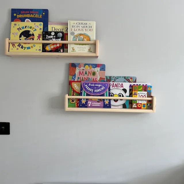 Handmade Nursery Bookshelves: Set Of Two Sustainable Wood Shelves