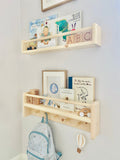 Handmade Nursery Shelf Set: Wooden Bookshelf & Peg Rail