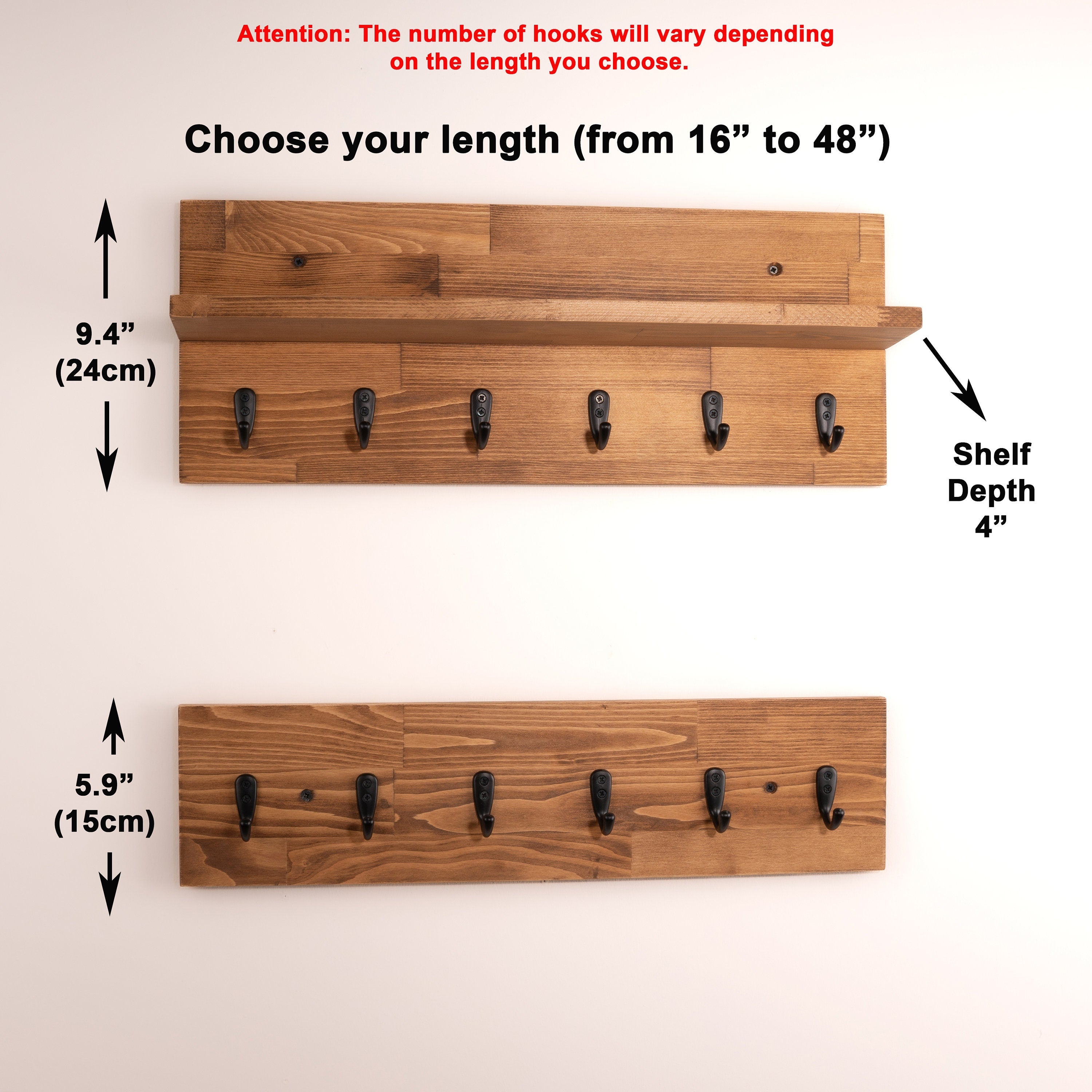 Coat Rack With Shelf | Key Holder | Entryway Organizer | Towel Rack | Wall Mounted Coat Rack With Storage