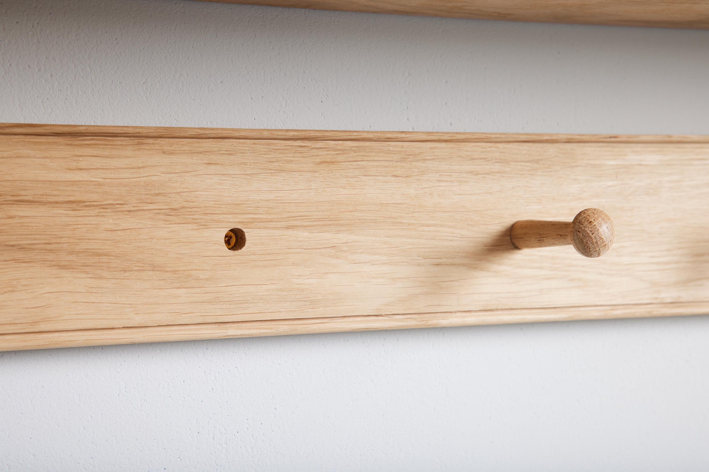 Oak Shaker Peg Rail. Wooden Coat Rack. Storage Rack. Various Sizes. Handmade In Uk