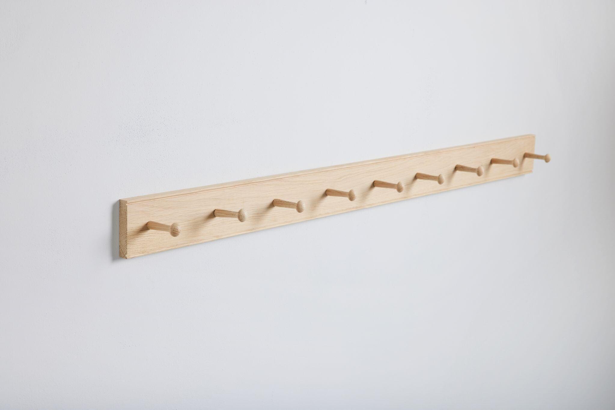 Oak Shaker Peg Rail. Wooden Coat Rack. Storage Rack. Various Sizes. Handmade In Uk