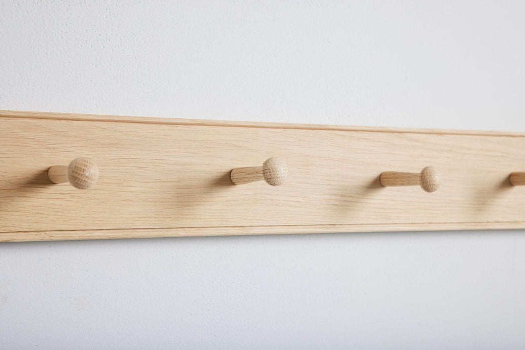Oak Shaker Peg Rail. Wooden Coat Rack. Storage Rack. Various Sizes. Handmade In Uk