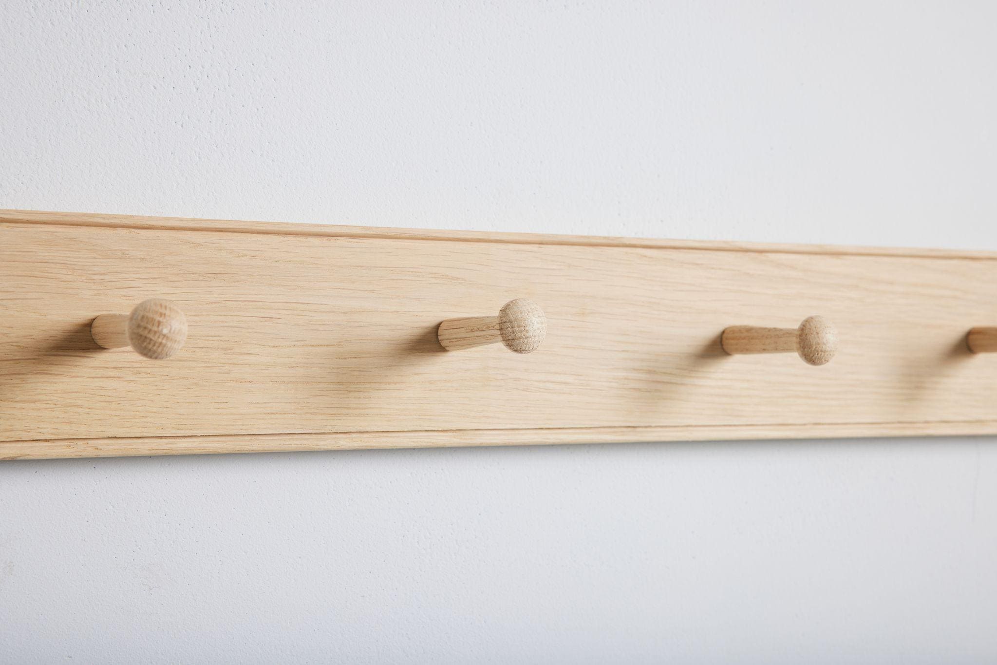 Oak Shaker Peg Rail. Wooden Coat Rack. Storage Rack. Various Sizes. Handmade In Uk