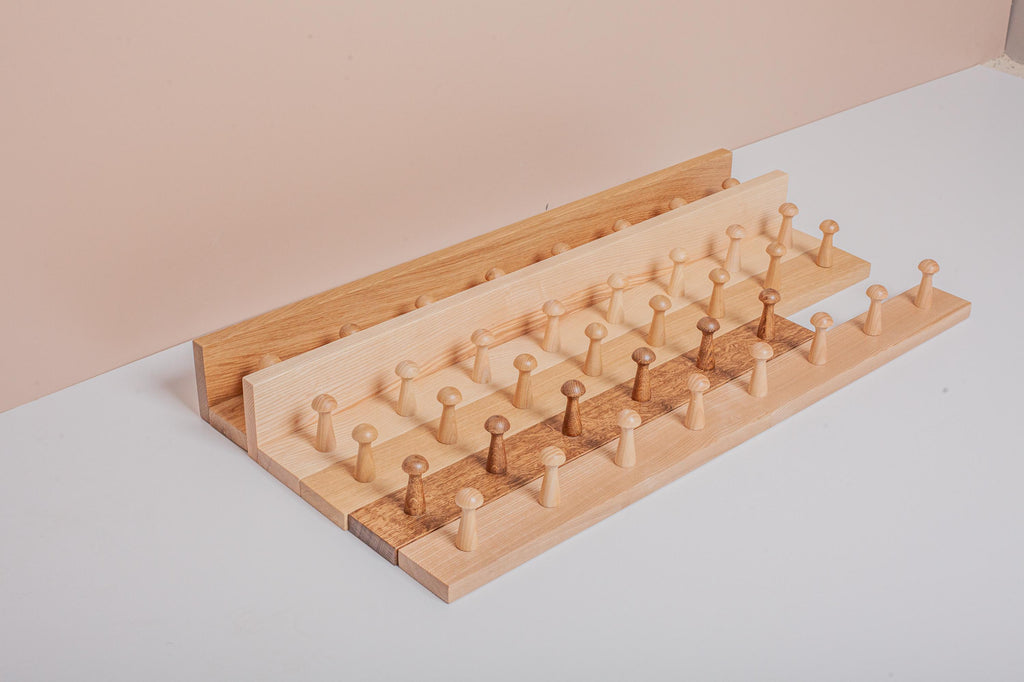 Oak Wooden Peg Shelf, Floating Japandi Wall Organizer With Hooks, Shaker Style Hallway Rack, Practical Entryway Storage