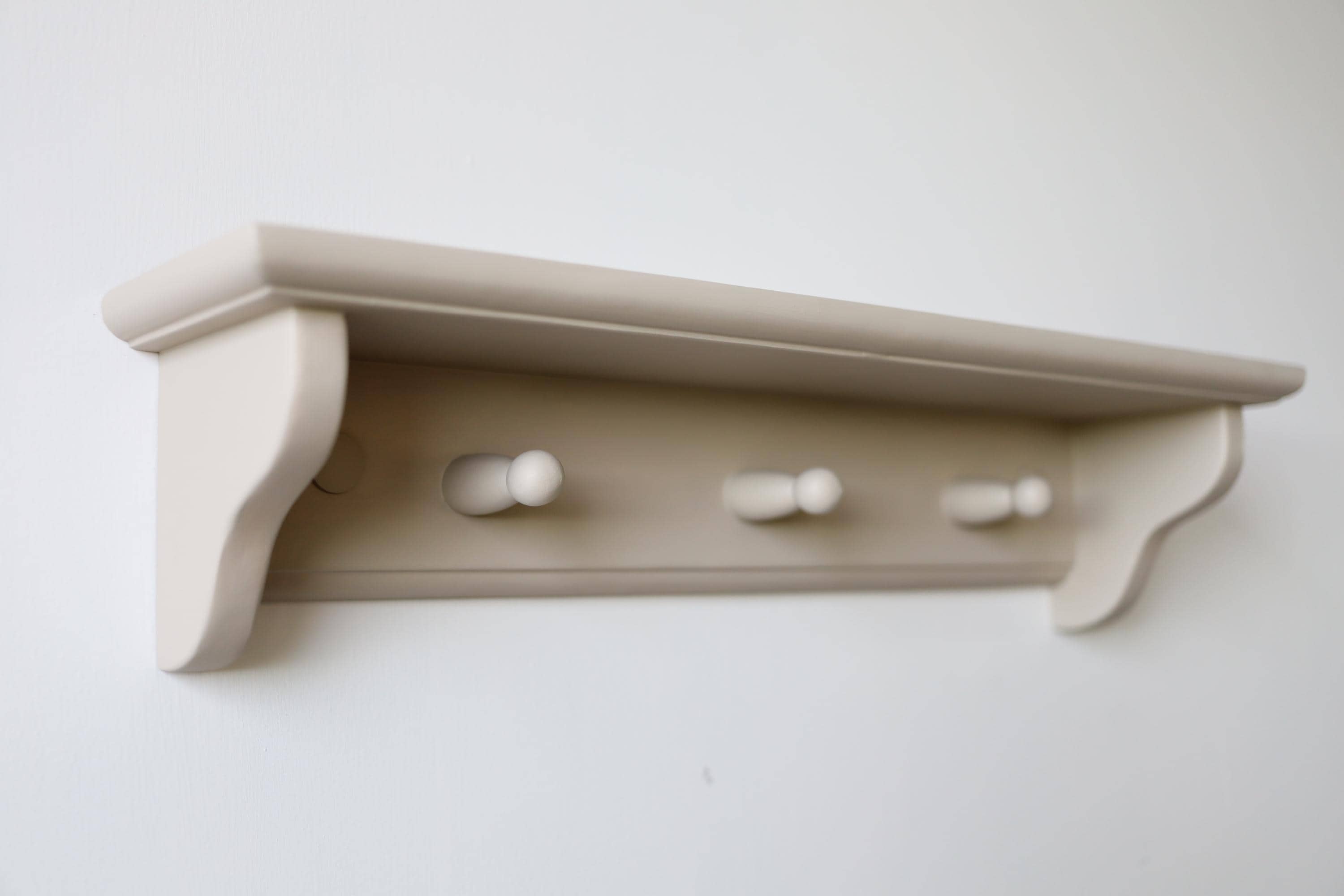 Minimalist Wall Shelf For Baby Room, Neutral Nursery Decor, Shaker Shelf With Peg Rail, Thoughtful Gift For New Mom