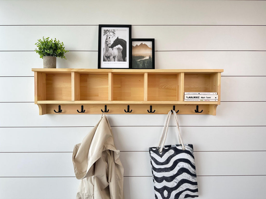 Entryway Coat Rack With Cubbies, Coat Rack With Shelf, Coat Rack With Storage,  Rustic Coat Rack, Entryway Organizer
