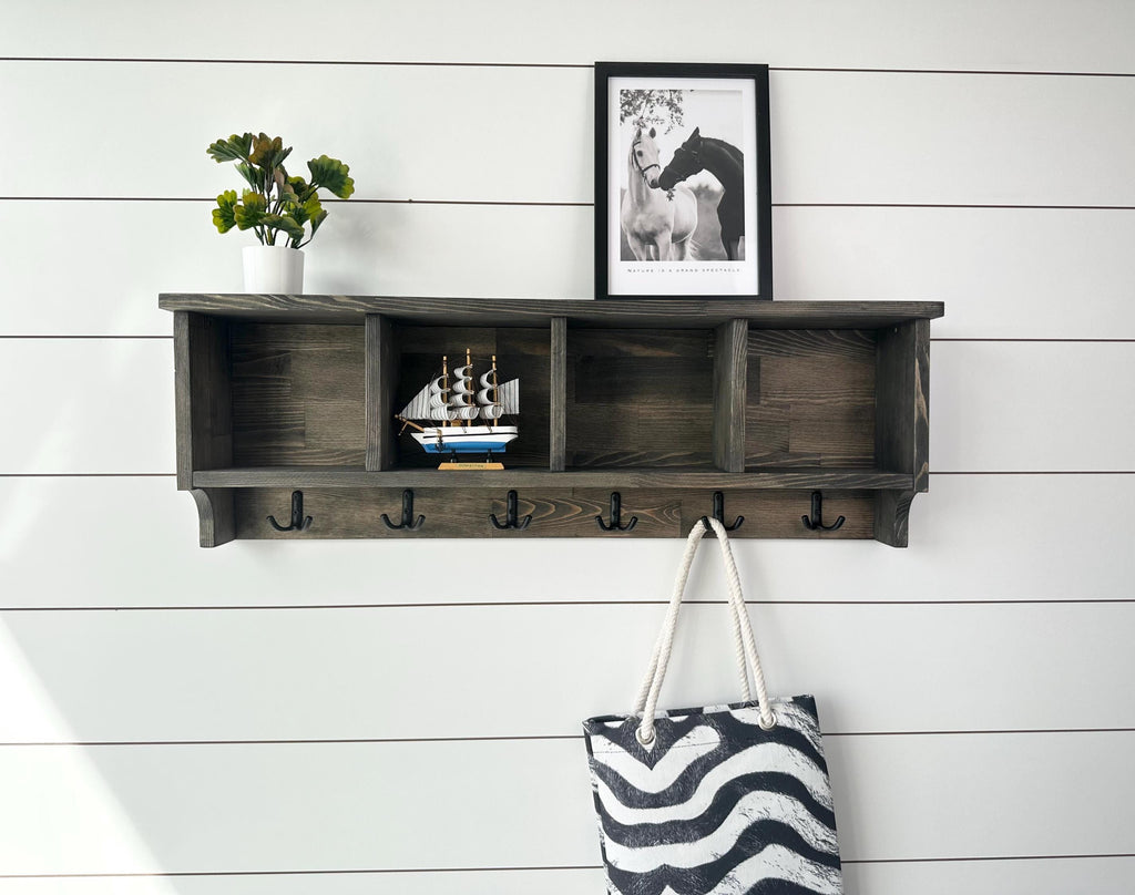 Entryway Coat Rack With Cubbies, Coat Rack With Shelf, Coat Rack With Storage,  Rustic Coat Rack, Entryway Organizer